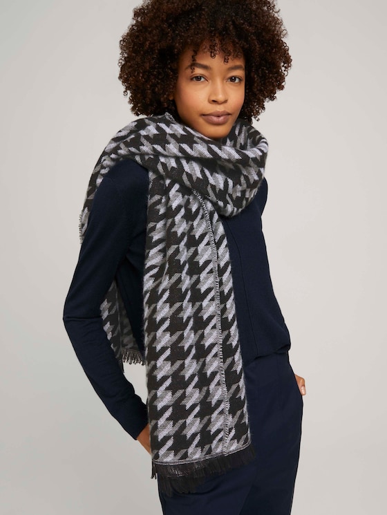 Weicher Schal mit Hahnentrittmuster - Frauen - black statement check Weicher Schal mit Hahnentrittmuster - Frauen - black statement check - 5 - Mine to five