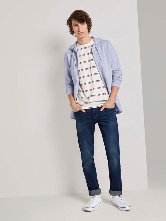 Sweatjacke mit kleinem Print - Männer - Light Stone Grey Melange Sweatjacke mit kleinem Print - Männer - Light Stone Grey Melange - 3 - TOM TAILOR Denim