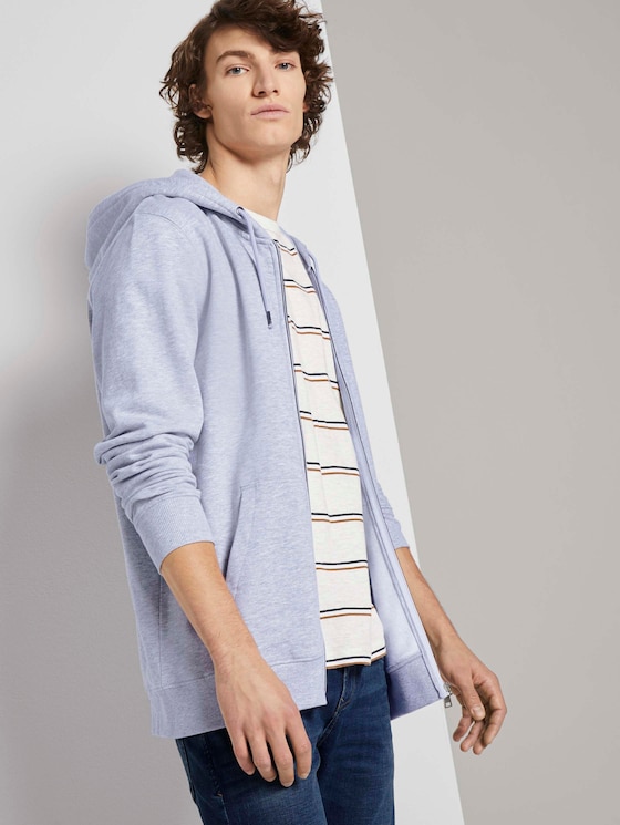 Sweatjacke mit kleinem Print - Männer - Light Stone Grey Melange Sweatjacke mit kleinem Print - Männer - Light Stone Grey Melange - 5 - TOM TAILOR Denim