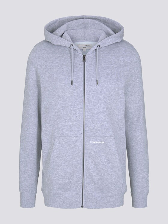 Sweatjacke mit kleinem Print - Männer - Light Stone Grey Melange Sweatjacke mit kleinem Print - Männer - Light Stone Grey Melange - 7 - TOM TAILOR Denim