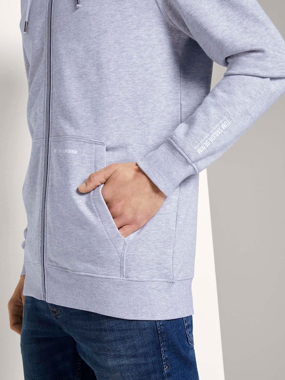 Sweatjacke mit kleinem Print - Männer - Light Stone Grey Melange Sweatjacke mit kleinem Print - Männer - Light Stone Grey Melange - 9 - TOM TAILOR Denim