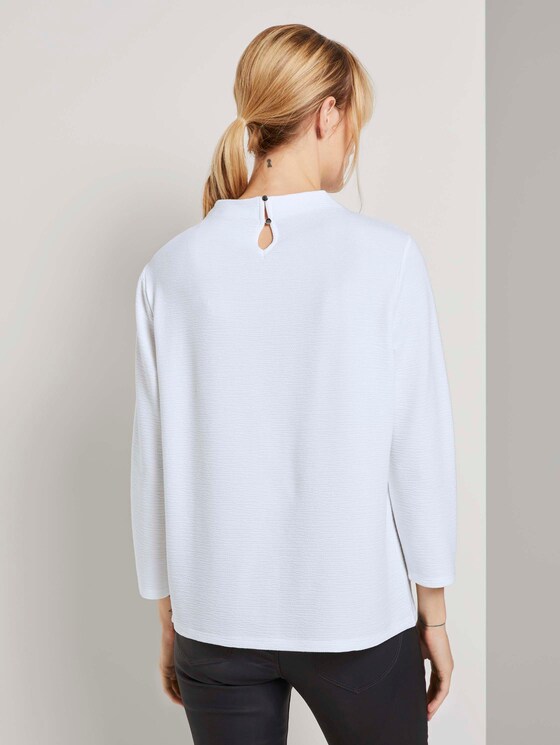 Strukturiertes Stehkragen Shirt - Frauen - Whisper White Strukturiertes Stehkragen Shirt - Frauen - Whisper White - 2 - TOM TAILOR