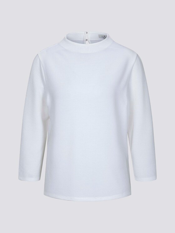 Strukturiertes Stehkragen Shirt - Frauen - Whisper White Strukturiertes Stehkragen Shirt - Frauen - Whisper White - 7 - TOM TAILOR