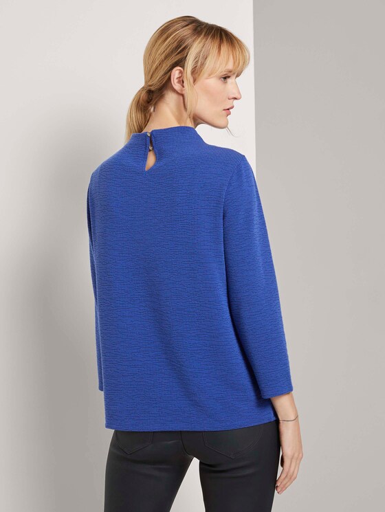 Strukturiertes Stehkragen Shirt - Frauen - deep ultramarine blue Strukturiertes Stehkragen Shirt - Frauen - deep ultramarine blue - 2 - TOM TAILOR