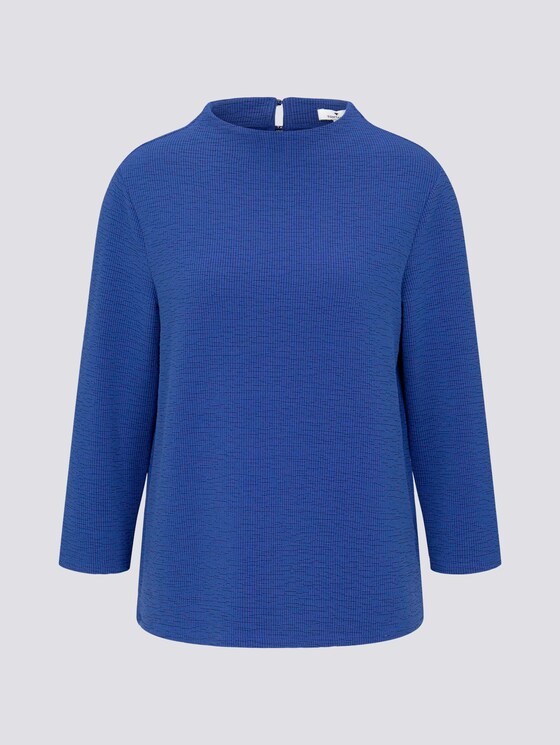 Strukturiertes Stehkragen Shirt - Frauen - deep ultramarine blue Strukturiertes Stehkragen Shirt - Frauen - deep ultramarine blue - 7 - TOM TAILOR