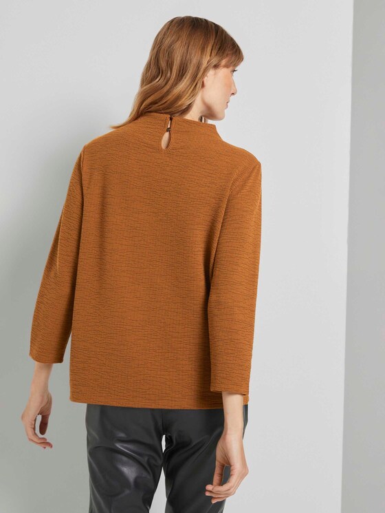 Strukturiertes Stehkragen Shirt - Frauen - tawny brown Strukturiertes Stehkragen Shirt - Frauen - tawny brown - 2 - TOM TAILOR
