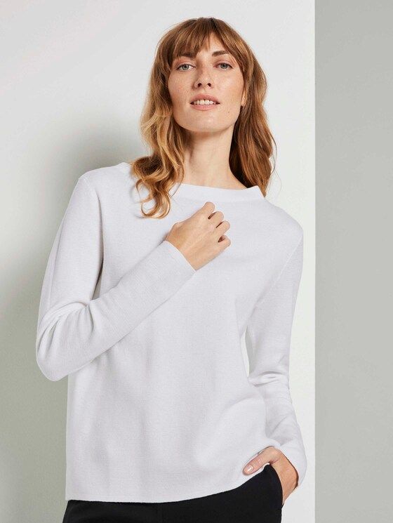 Basic trui met opstaande kraag - Vrouwen - Whisper White Basic trui met opstaande kraag - Vrouwen - Whisper White - 1 - TOM TAILOR