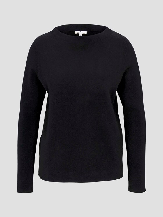 Basic Pullover mit Stehkragen - Frauen - Deep Black Basic Pullover mit Stehkragen - Frauen - Deep Black - 7 - TOM TAILOR
