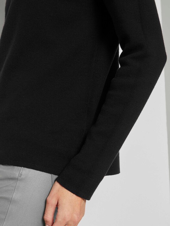 Basic Pullover mit Stehkragen - Frauen - Deep Black Basic Pullover mit Stehkragen - Frauen - Deep Black - 9 - TOM TAILOR