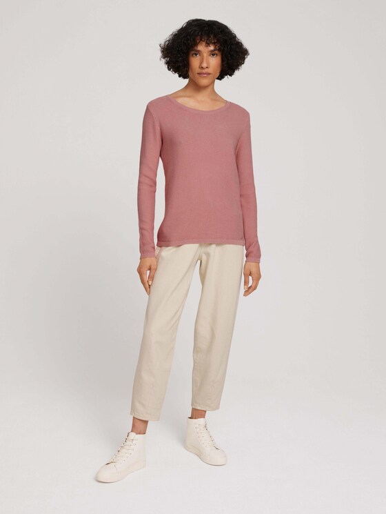 Basic Pullover mit Struktur - Frauen - blush rose Basic Pullover mit Struktur - Frauen - blush rose - 3 - TOM TAILOR