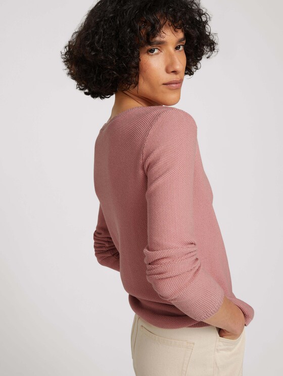 Basic Pullover mit Struktur - Frauen - blush rose Basic Pullover mit Struktur - Frauen - blush rose - 5 - TOM TAILOR