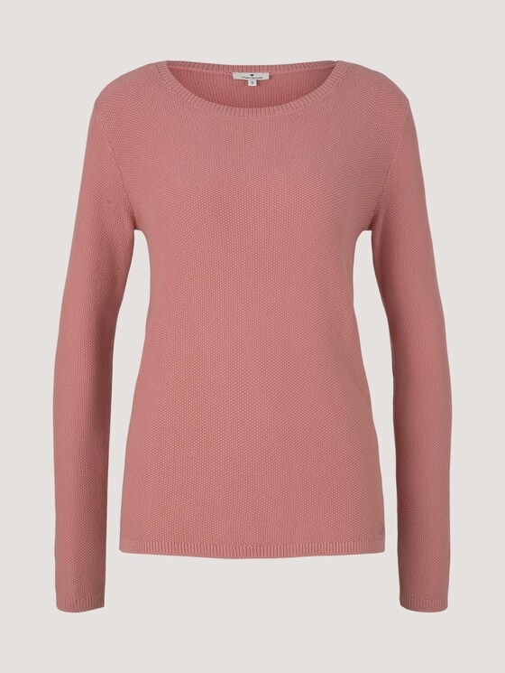 Basic Pullover mit Struktur - Frauen - blush rose Basic Pullover mit Struktur - Frauen - blush rose - 7 - TOM TAILOR