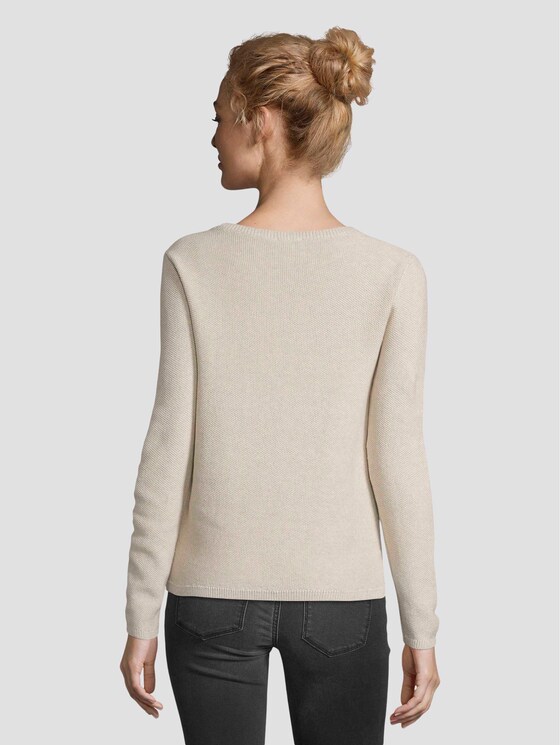 Basic Pullover mit Struktur - Frauen - desert sand melange Basic Pullover mit Struktur - Frauen - desert sand melange - 2 - TOM TAILOR