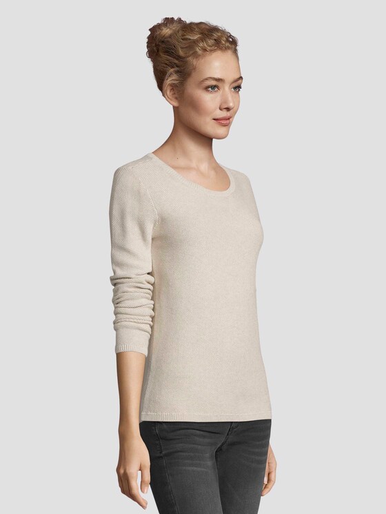 Basic Pullover mit Struktur - Frauen - desert sand melange Basic Pullover mit Struktur - Frauen - desert sand melange - 5 - TOM TAILOR