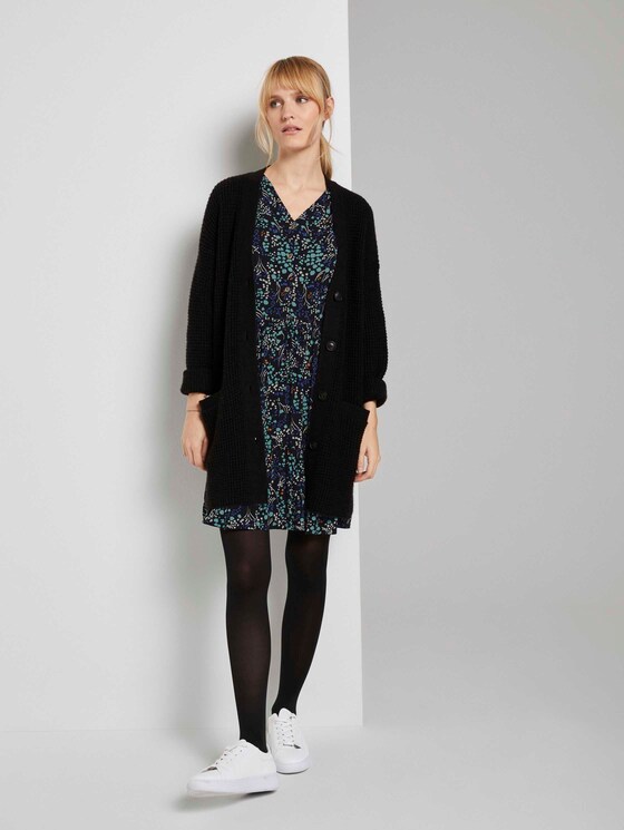 Gemustertes Kleid mit Volants - Frauen - black floral design Gemustertes Kleid mit Volants - Frauen - black floral design - 3 - TOM TAILOR