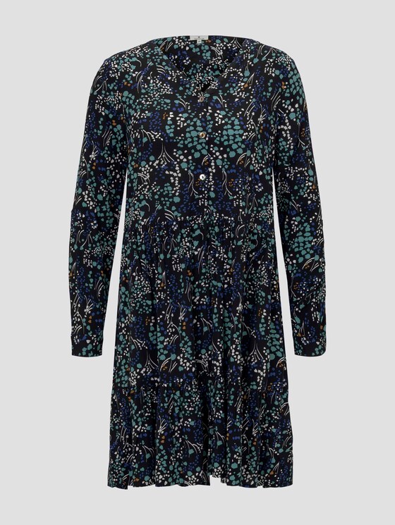 Gemustertes Kleid mit Volants - Frauen - black floral design Gemustertes Kleid mit Volants - Frauen - black floral design - 7 - TOM TAILOR