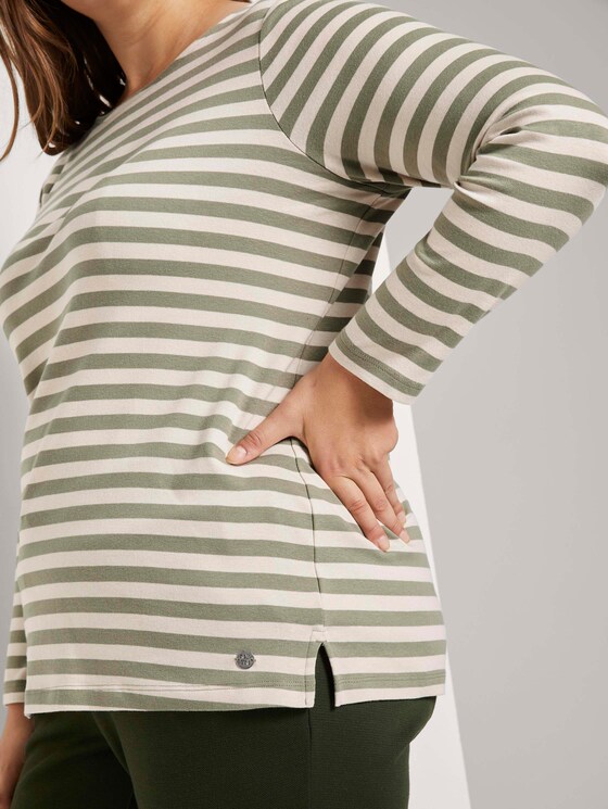 Gestreiftes Langarmshirt - Frauen - green sand stripe Gestreiftes Langarmshirt - Frauen - green sand stripe - 10 - My True Me