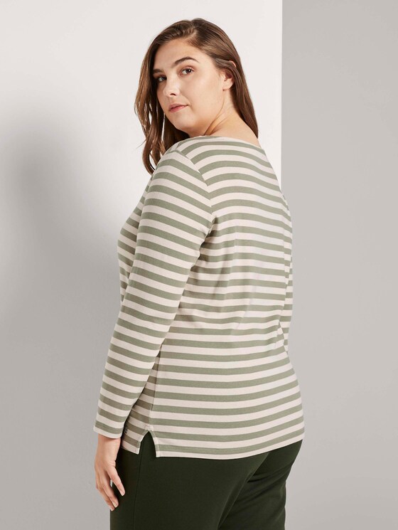Gestreiftes Langarmshirt - Frauen - green sand stripe Gestreiftes Langarmshirt - Frauen - green sand stripe - 2 - My True Me