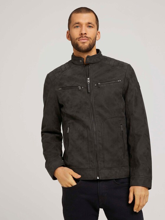 Bikerjacke aus Velours - Männer - Black Bikerjacke aus Velours - Männer - Black - 1 - TOM TAILOR
