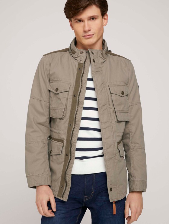 Feldjacke mit Bio-Baumwolle - Männer - Coastal Fog Beige Feldjacke mit Bio-Baumwolle - Männer - Coastal Fog Beige - 5 - TOM TAILOR