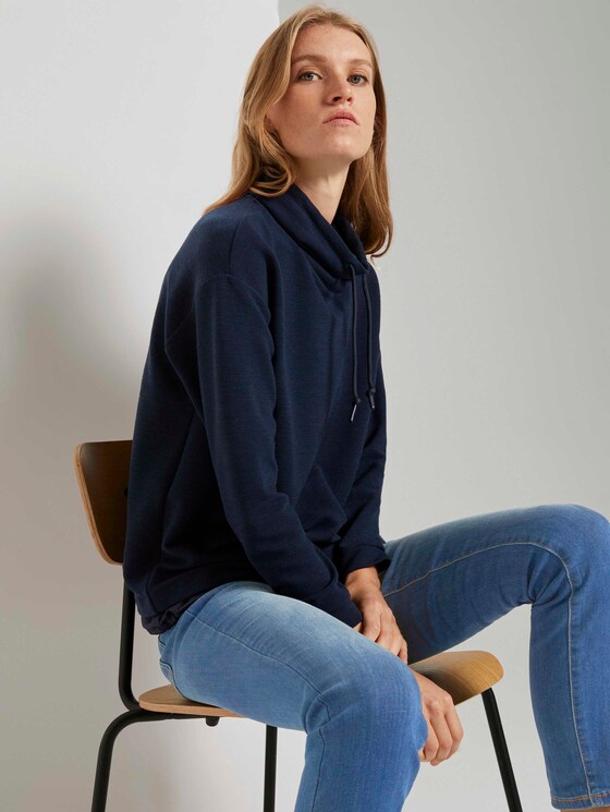 Funktionales Sweatshirt mit Struktur - Frauen - Sky Captain Blue Funktionales Sweatshirt mit Struktur - Frauen - Sky Captain Blue - 5 - TOM TAILOR