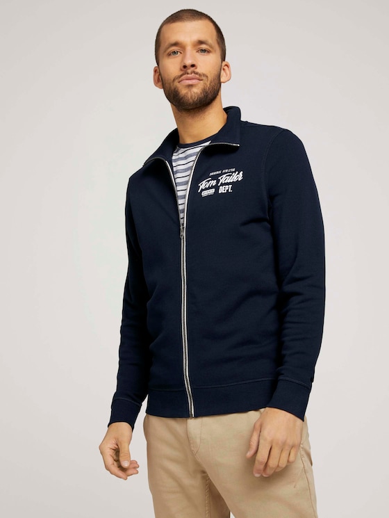Sweatjacke mit Print - Männer - Dark Blue Sweatjacke mit Print - Männer - Dark Blue - 5 - TOM TAILOR