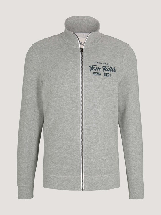 Sweatjacke mit Print - Männer - Middle Grey Melange Sweatjacke mit Print - Männer - Middle Grey Melange - 7 - TOM TAILOR