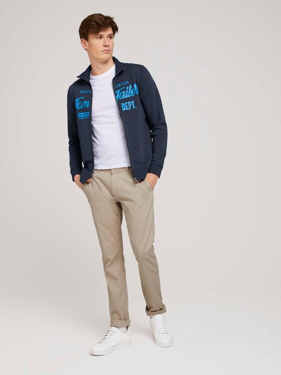 Sweatjacke mit Print - Männer - sky captain blue white melange Sweatjacke mit Print - Männer - sky captain blue white melange - 3 - TOM TAILOR