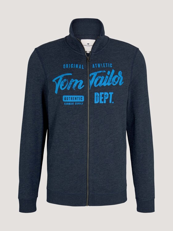 Sweatjacke mit Print - Männer - sky captain blue white melange Sweatjacke mit Print - Männer - sky captain blue white melange - 7 - TOM TAILOR