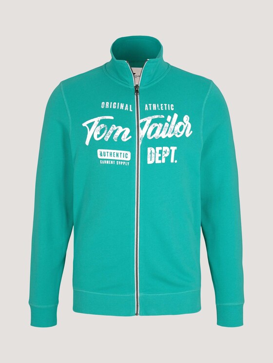 Sweatjacke mit Print - Männer - dusty aqua Sweatjacke mit Print - Männer - dusty aqua - 7 - TOM TAILOR