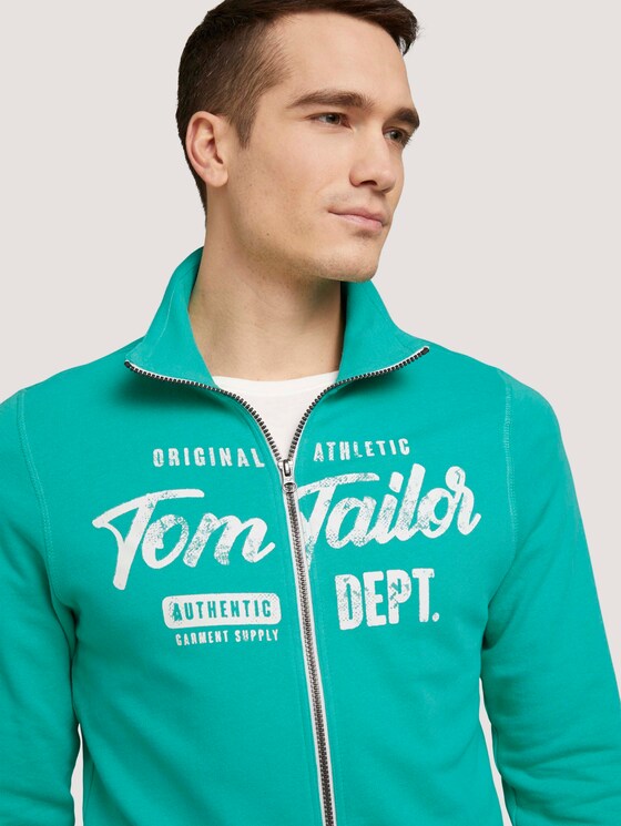 Sweatjacke mit Print - Männer - dusty aqua Sweatjacke mit Print - Männer - dusty aqua - 9 - TOM TAILOR