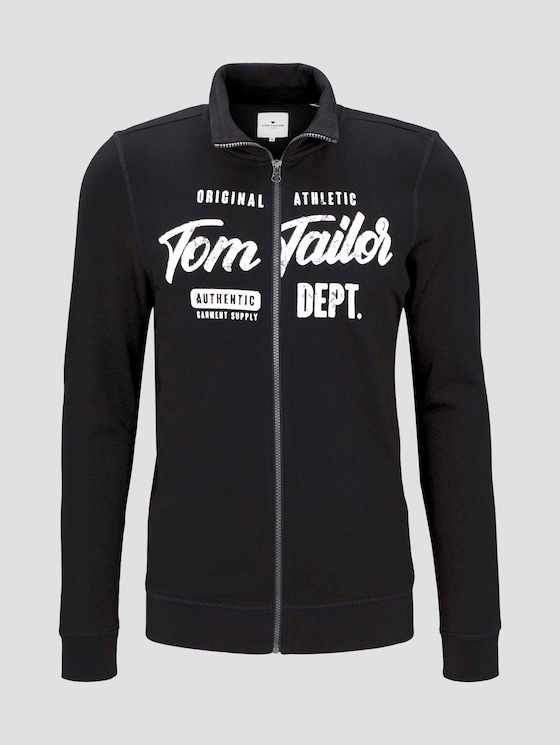 Sweatjacke mit Print - Männer - Black Sweatjacke mit Print - Männer - Black - 7 - TOM TAILOR