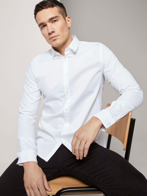 Fein gemustertes Hemd - Männer - White Fein gemustertes Hemd - Männer - White - 5 - TOM TAILOR