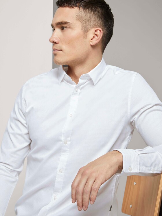 Fein gemustertes Hemd - Männer - White Fein gemustertes Hemd - Männer - White - 9 - TOM TAILOR