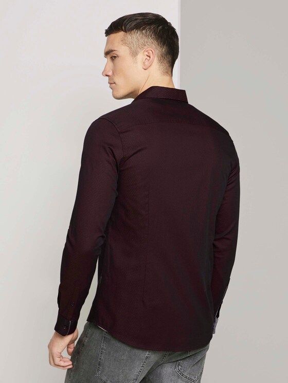 Fein gemustertes Hemd - Männer - burgundy black structure Fein gemustertes Hemd - Männer - burgundy black structure - 2 - TOM TAILOR