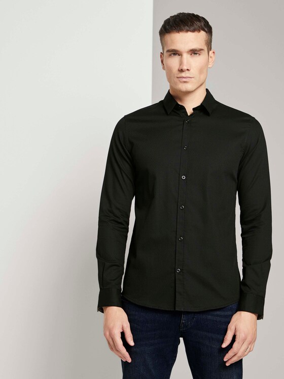 Fein gemustertes Hemd - Männer - Black Fein gemustertes Hemd - Männer - Black - 1 - TOM TAILOR