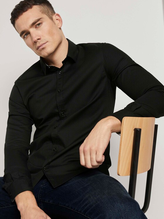 Fein gemustertes Hemd - Männer - Black Fein gemustertes Hemd - Männer - Black - 5 - TOM TAILOR