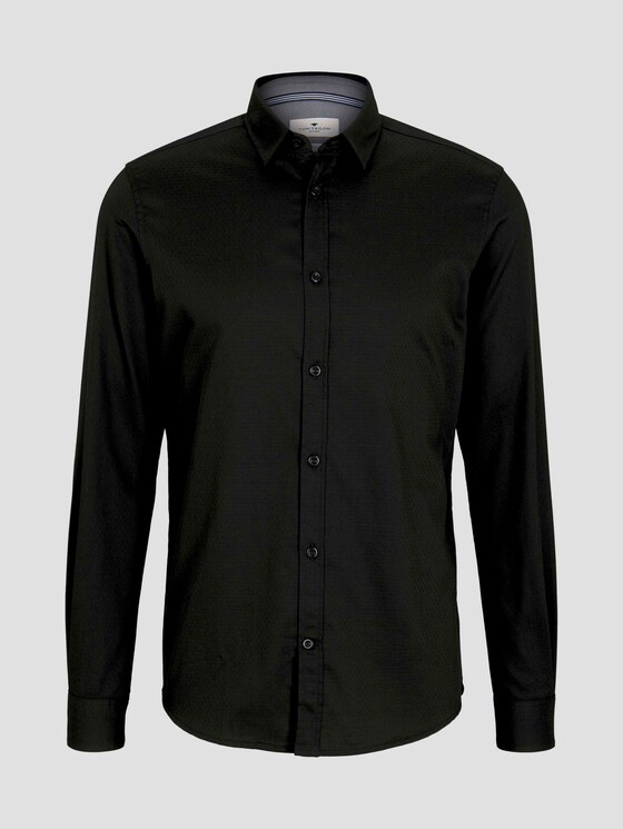 Fein gemustertes Hemd - Männer - Black Fein gemustertes Hemd - Männer - Black - 7 - TOM TAILOR