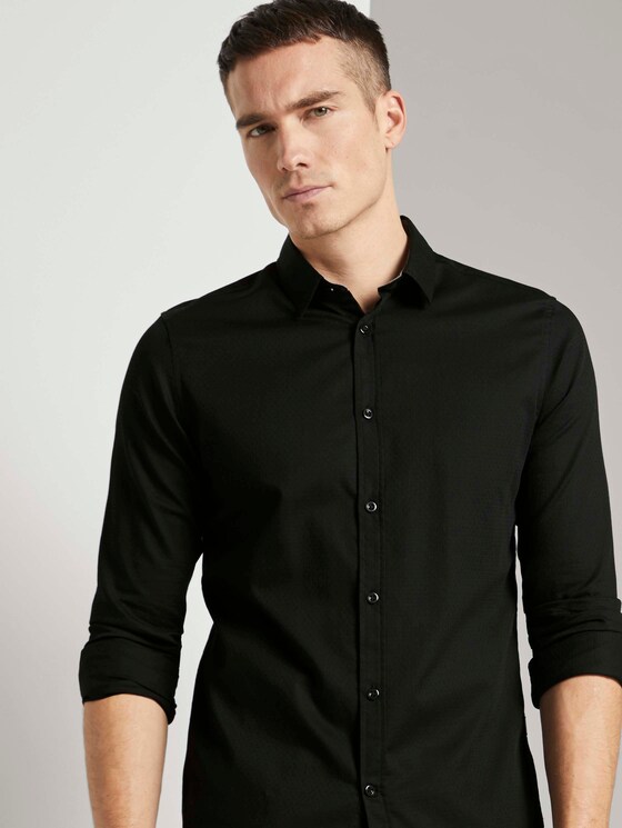 Fein gemustertes Hemd - Männer - Black Fein gemustertes Hemd - Männer - Black - 9 - TOM TAILOR