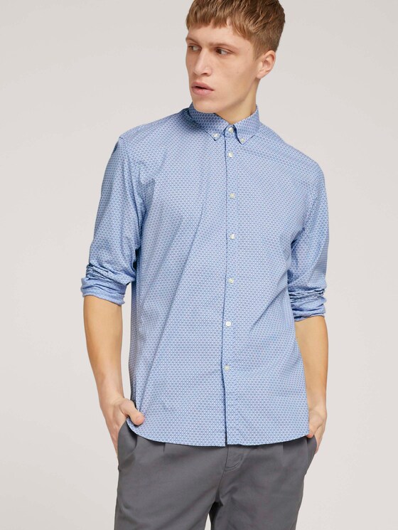 gemustertes Hemd - Männer - blue triangle stripe print gemustertes Hemd - Männer - blue triangle stripe print - 5 - TOM TAILOR Denim