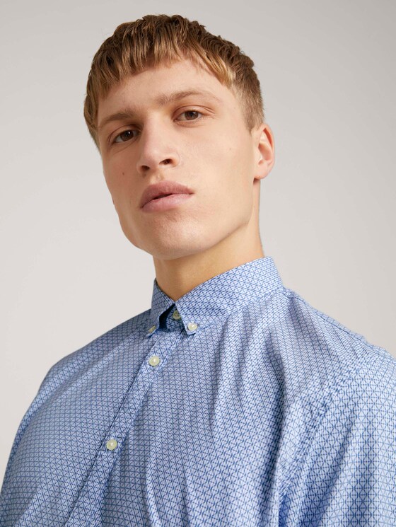 gemustertes Hemd - Männer - blue triangle stripe print gemustertes Hemd - Männer - blue triangle stripe print - 9 - TOM TAILOR Denim