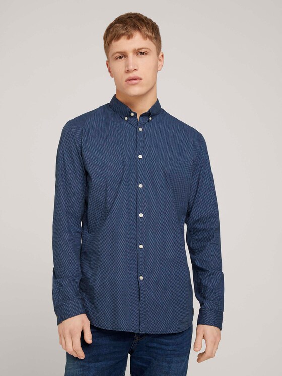 gemustertes Hemd - Männer - blue stripy oval dot print gemustertes Hemd - Männer - blue stripy oval dot print - 1 - TOM TAILOR Denim