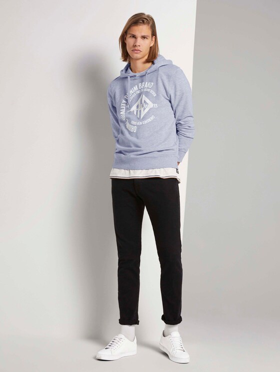 Hoodie mit Print - Männer - Light Stone Grey Melange Hoodie mit Print - Männer - Light Stone Grey Melange - 3 - TOM TAILOR Denim