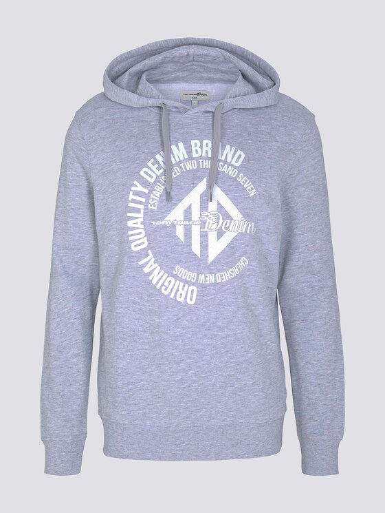 Hoodie mit Print - Männer - Light Stone Grey Melange Hoodie mit Print - Männer - Light Stone Grey Melange - 7 - TOM TAILOR Denim