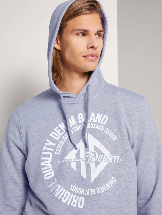 Hoodie mit Print - Männer - Light Stone Grey Melange Hoodie mit Print - Männer - Light Stone Grey Melange - 9 - TOM TAILOR Denim