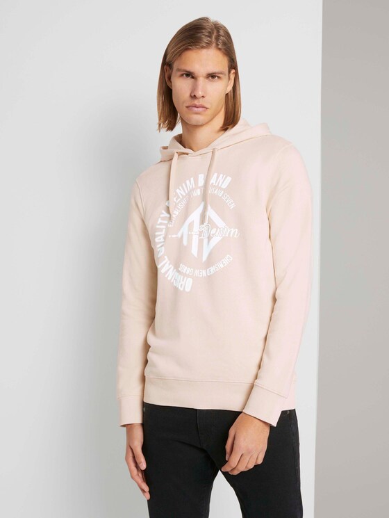 Hoodie mit Print - Männer - light almond Hoodie mit Print - Männer - light almond - 1 - TOM TAILOR Denim