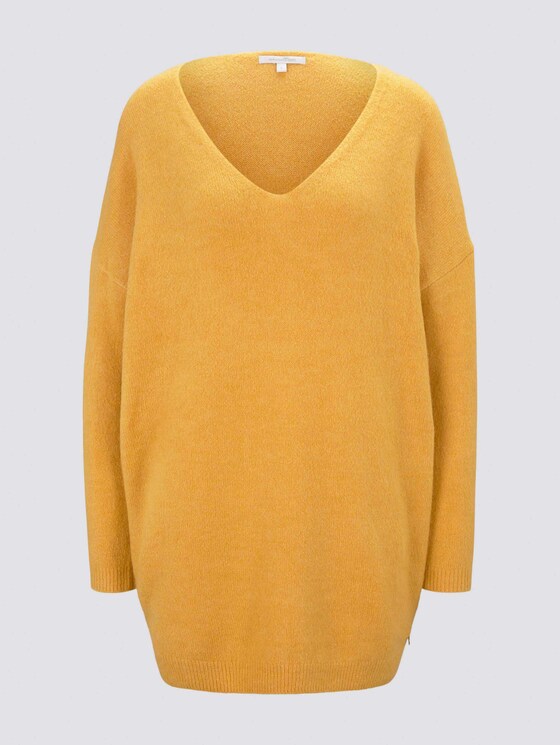 Langer Pullover mit V-Ausschnitt - Frauen - Indian Spice Yellow Langer Pullover mit V-Ausschnitt - Frauen - Indian Spice Yellow - 7 - TOM TAILOR Denim