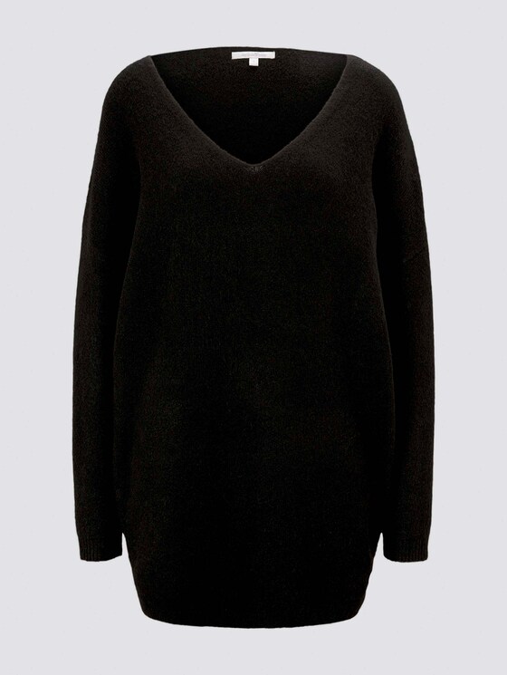 Langer Pullover mit V-Ausschnitt - Frauen - Deep Black Langer Pullover mit V-Ausschnitt - Frauen - Deep Black - 7 - TOM TAILOR Denim