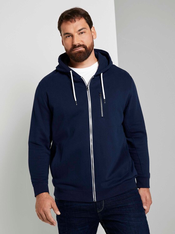 Weiche Sweat Kapuzenjacke - Männer - Dark Blue Weiche Sweat Kapuzenjacke - Männer - Dark Blue - 1 - Men Plus