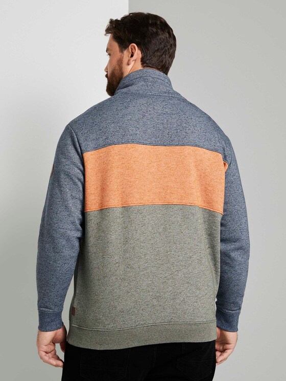 Sweatshirt mit Colour Blocking - Männer - Olive Night Green Sweatshirt mit Colour Blocking - Männer - Olive Night Green - 2 - Men Plus